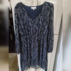 Gilli Black Long Sleeve Dress with Silvery Accents